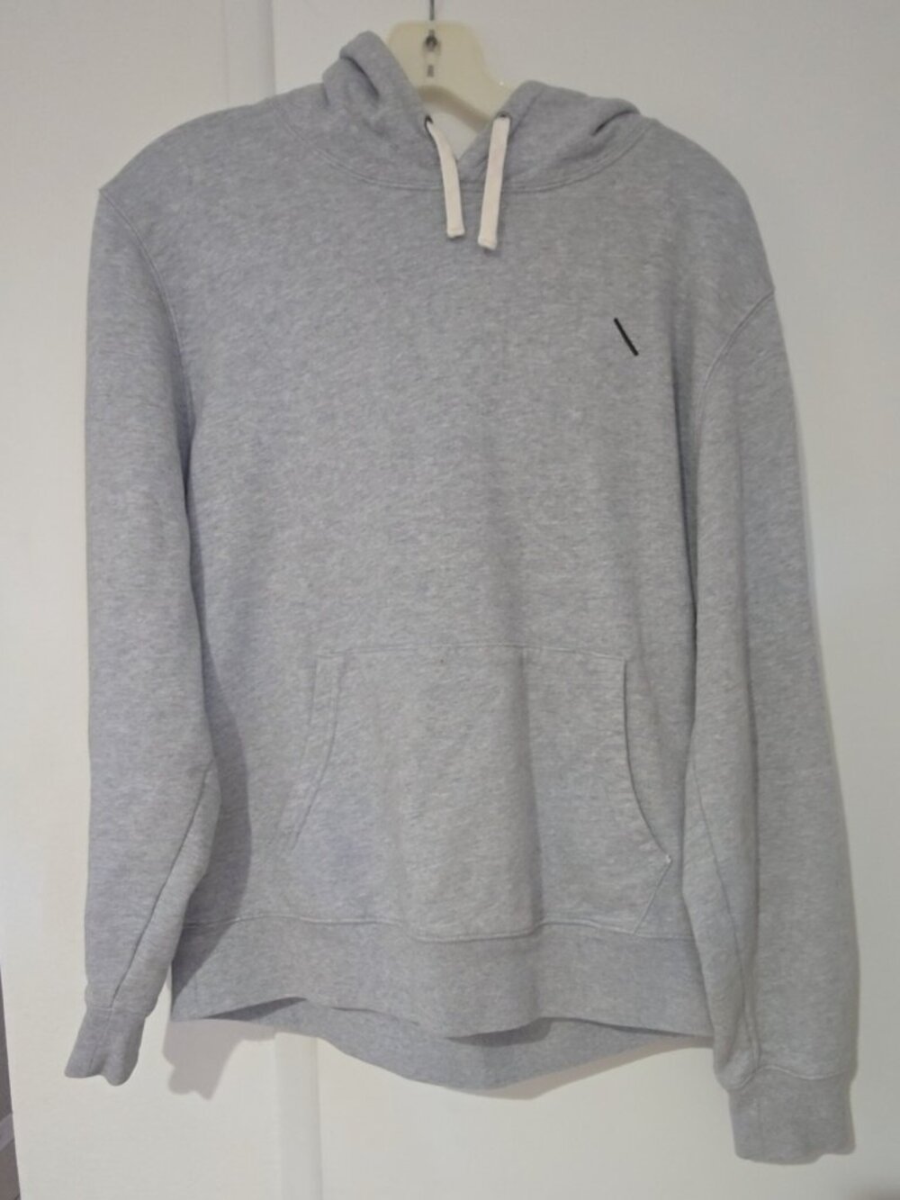 Saturdays NYC Pullover Hoodie Grey Heather 100% Cotton Minimalist Logo